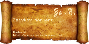 Zsivkov Norbert névjegykártya